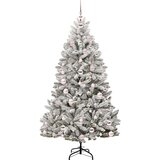 vidaXL Umestno božično drevo Zelena in Bela 180 cm PVC in kovina | Shoptok.si