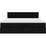  Otomanski krevet s madracem i LED crni 180x200cm od tkanine | shoptok.hr