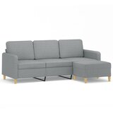  Trosjed s tabureom svjetlosivi 180 cm od tkanine | shoptok.hr