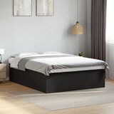 Maison Chic Posteljni okvir - Dvoposteljna postelja - Zakonska postelja črn 160x200 cm inženirski les-J4776, (21761222) | Shoptok.si