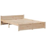  Okvir za krevet s uzglavljem 135 x 190 cm od masivne borovine | shoptok.hr