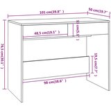 vidaXL Pisalna miza bela 101x50x76 cm iverna plošča | Shoptok.si