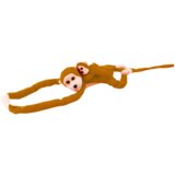 Plišana igračka majmun s bebom 70 cm - smeđa | shoptok.hr