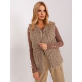 Fashion Hunters Beige eco-friendly fur vest OCH BELLA | shoptok.hr