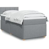  The Living Store Box spring postelja z vzmetnico svetlo siva 80x200 cm blago - Box Spring Postelja, (21458165) Cene