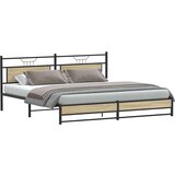 Metalni Kovinski posteljni okvir brez vzmetnice sonoma hrast 200x200 cm, (21829220) | Shoptok.si