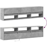 vidaXL Zidni TV ormarić s LED svjetlima siva boja betona 180x31x45 cm | shoptok.hr
