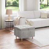  Otoman za pohranu Svijetlo siva 60 x 60 x 45 cm Baršun - Svjetlosiva 60 cm Baršun | shoptok.hr