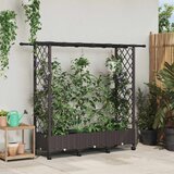  Povišeni krevet s mrežom i krovom Smeđa 164 x 40 x 127 cm PP | shoptok.hr