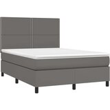  Krevet s oprugama i madracem sivi 140x200 cm od umjetne kože | shoptok.hr