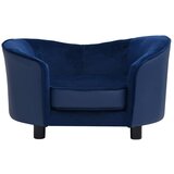 SOFA za pse plava 69 x 49 x 40 cm od pliša i umjetne kože - Plava | shoptok.hr