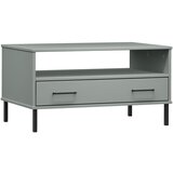  Stolić za kavu s metalnim nogama sivi 85x50x45 cm drveni OSLO | shoptok.hr