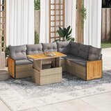  7-dijelni set vrtnih sofa poliratan i bagrem s jastucima | shoptok.hr