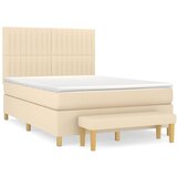 Maison Chic Box spring postelja - Vzmetna postelja z vzmetnico krem 140x200 cm blago SL2086, (21889493) | Shoptok.si