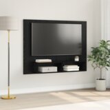 vidaXL Stenski TV kabinet s polico Črni hrast 120 x 23.5 x 90 cm | Shoptok.si