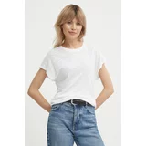 Calvin Klein Lanena kratka majica bela barva, K20K207260