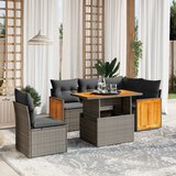 vidaXL 6-dijelni set vrtnih sofa s jastucima bež od poliratana | shoptok.hr