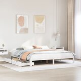 vidaXL Okvir kreveta s ladicama bez madraca bijeli 200x200 cm | shoptok.hr
