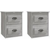  Zidni noćni ormarići 2 kom Boja sivog hrasta sonome 41,5x36x53 | shoptok.hr
