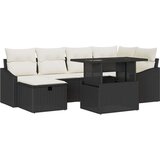  Set od 7 vrtnih sofea s jastučićima crnog poli ratana | shoptok.hr