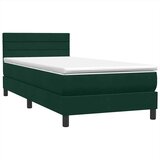 Box Spring krevet s madracem tamnozeleni 80x220 cm baršun | shoptok.hr