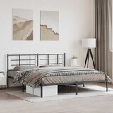  Metalni okvir za krevet s uzglavljem crni 183x213 cm | shoptok.hr