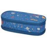 Spirit Modra ovalna peresnica Spirit: z jeans vzorcem in slikarskimi pikami 23 x 10cm | Shoptok.si