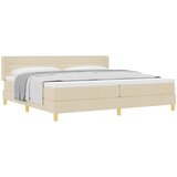  Krevet s opruga kutije s madracem Krema 200 x 200 cm tkanina | shoptok.hr