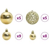 vidaXL Umjetna predsvetljena božićna jelka s kompletom kroglica Zelena | Shoptok.si