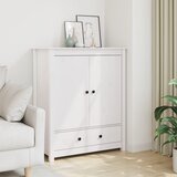 Maison Chic Komoda - Predalnik bela 83x41,5x100 cm trdna borovina, (21716467) | Shoptok.si