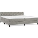 The Living Store Box spring postelja z vzmetnico svetlo siva 200x200 cm žamet - Box Spring Postelja, (21491354) | Shoptok.si