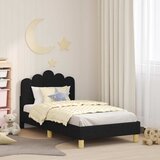  Krevet za djecu s uzglavljem Crna 80 x 160 cm Tkanina | Shoptok.si