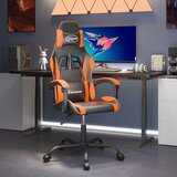 vidaXL Vrtljiv gaming stol črno in oranžno umetno usnje, (20699341) | Shoptok.si