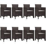  Set za objedovanje od 9 dijelova s jastučićima smeđi poli ratan | shoptok.hr