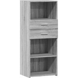 Maison Chic Visoka omara - Komoda - Predalnik siva sonoma 50x42,5x124 cm inženirski les, (21722471) Cene