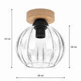 Brilagi LED plafonsko svetlo RETRO GLASS 1xE27/60W/230V Ø 18 cm hrast/prozirno | Eponuda.com