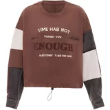 HOMEBASE Sweater majica bež / čokolada / crna