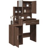 vidaXL Toaletni stolić s ormarićem smeđa boja hrasta 80x35x132 cm | shoptok.hr