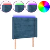vidaXL LED posteljno vzglavje temno modro 93x16x118/128 cm žamet, (20953452) Cene