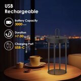  LED prigušiva spoljašnja punjiva dodirna stona lampa GENTLE LED/1,5W/3,7V 3000 mAh IP44 crna | Eponuda.com