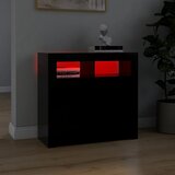  Komoda s LED svjetlima crna 80 x 35 x 75 cm | shoptok.hr