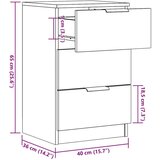vidaXL Nočna omarica artisan hrast 40x36x65 cm inženirski les | Shoptok.si