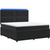  LED okvir za krevet s madracem Crna 140 x 200 cm Baršun | shoptok.hr