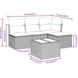  5-dijelni vrtni set sofa s jastucima bež od poliratana | shoptok.hr