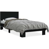 Furnova Posteljni okvir črn 90x200 cm inženirski les in kovina, (21941383) | Shoptok.si