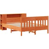  Knjižna postelja brez vzmetnice vošč. rjava 150x200 cm borovina, (21611924) | Shoptok.si