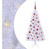 vidaXL Umestno božično drevo med 150 LED Bela 120 cm PVC in jeklo | Shoptok.si