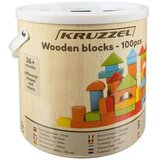 Kruzzel drvene kocke 100 kom u kanti sa sorterom | shoptok.hr