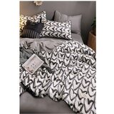 Mila Home Bijelo-siva pamučna posteljina za bračni krevet/s produženom plahtom 200x220 cm - Cijene