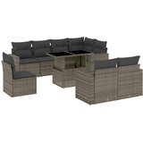  9-dijelni set vrtnih sofa od poliratana s jastucima sivi | shoptok.hr